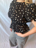 Peplum Top Met Stippen